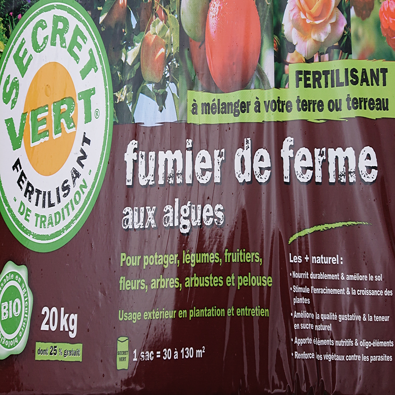 SECRET VERT fumier de ferme 10kg/20 litres